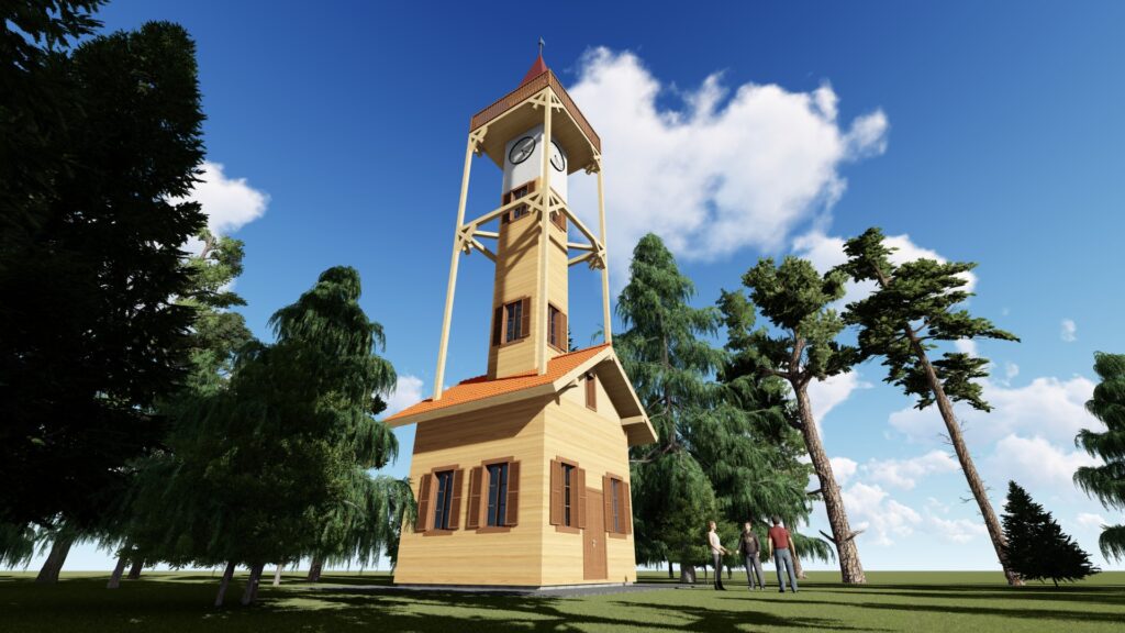 3D model hodinovej veže na Stebníckej Magure, ktorý pomáha obnoviť jej historický význam.